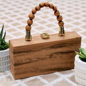 New Unique wood-look clutch